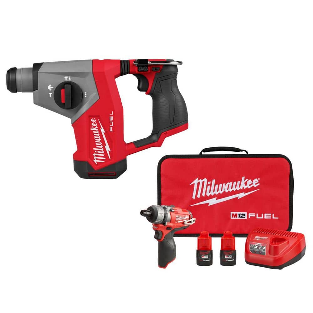 M12 FUEL 12V Lithium-Ion Brushless Cordless 5/8 in. SDS-Plus Rotary Hammer Drill, & Screw Driver Kit price history on PriceWatchPro