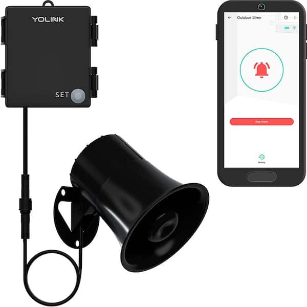 YoLink Outdoor Security Siren and Smart Alarm Controller Kit - Loud 110 dB, Wireless, Battery-Powered, 1/4 Mile Range