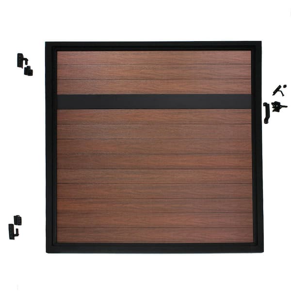 Euro Style 4 ft. W x 6 ft. H Black Top Black Rose Aluminum/Composite Adjustable Fence Gate