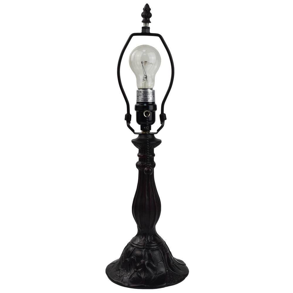 19" Multi-Color Stained Glass Floral Nightstand Lamp