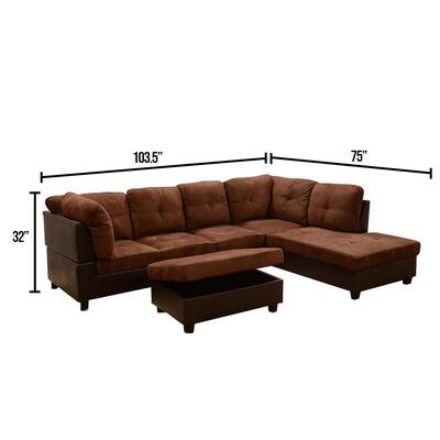Sectionals Living Room Furniture The Home Depot - Large Linen Fabric Sectional Sofa With Left Facing Chaise Lounge Sectionals Living Room Furniture The Home Depot - Large Linen Fabric Sectional Sofa With Left Facing Chaise Lounge