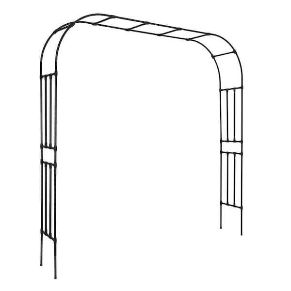 Metal Garden Arbor 94.49 in. x 15.75 in. Galvanized Steel Classic Arch Arbor with Stakes for Outdoor Use