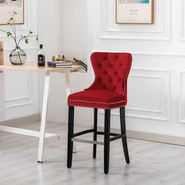 Red velvet bar stools new arrivals