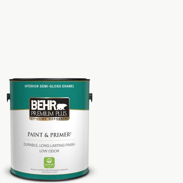 BEHR PREMIUM PLUS 1 gal. Medium Base Semi-Gloss Enamel Low Odor Interior Paint & Primer
