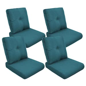 ArcoBay 22 in. x 25 in. x 4 in. 8-Piece Deep Seating Outdoor Lounge Chair Replacement Cushion Set in Peacock Blue