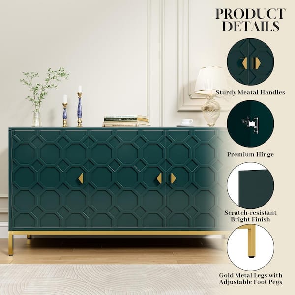 Clihome 15.75-in W x 26.25-in H Mdf Green Freestanding Utility Storage Cabinet