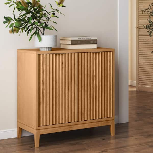 Nathan James Jasper 31 in. Warm Pine Modern Wood Sideboard Accent Storage Cabinet with Doors, for Kitchen, Living or Dining Room