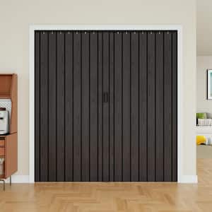 ARK DESIGN 96 in. x 80 in. Black Woodgrain Vinyl PVC Accordion