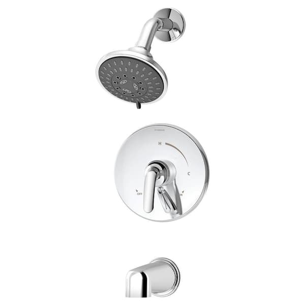 Symmons Elm 1-Handle 3-Spray Tub and Shower Faucet in Chrome (Valve Included)