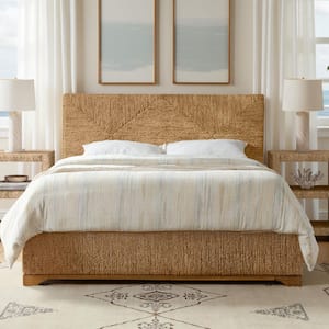Melosia Yellow Coastal Wood Frame King Platform Bed