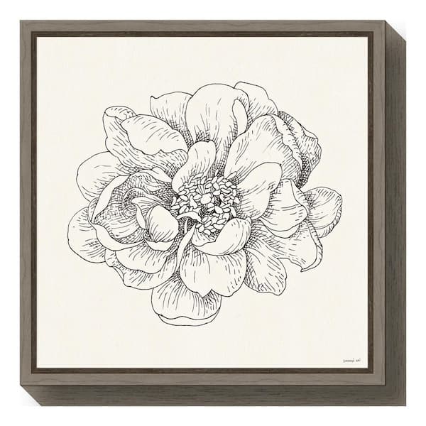 Amanti Art "Pen and Ink Florals IV" by Danhui Nai Framed Canvas Wall Art