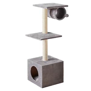Aspen 3-Level, Cat Tree with Condo and Tunnel, Grey