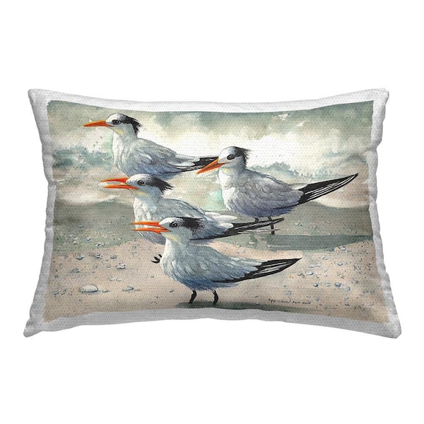 Stupell Industries Chirping Sea Birds Outdoor Printed Throw Pillow by Christine Reichow