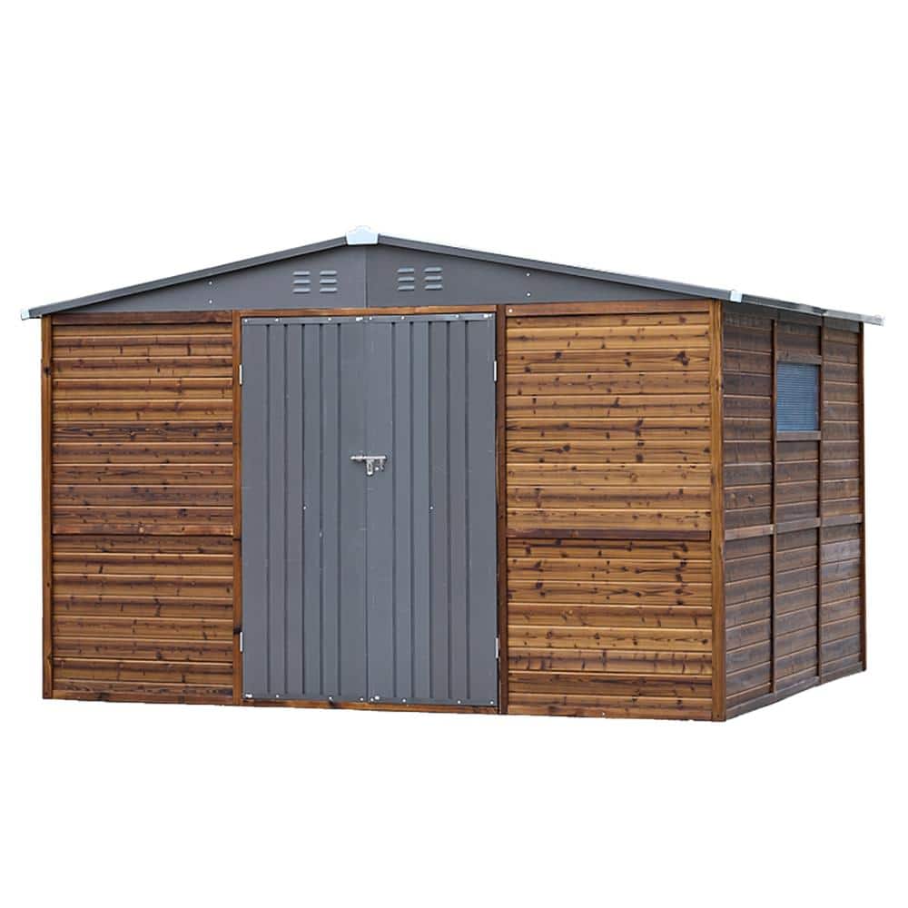 8 ft. x 10 ft. Wood Storage Shed with Steel-Reinforced Roof, Window & Lockable Door price history on PriceWatchPro