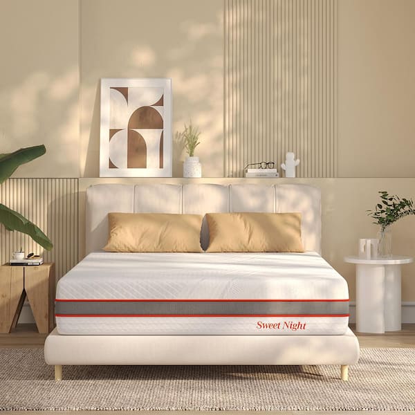 Sweetnight King Medium Firm Memory Foam 10 in. Mattress, Doublesided