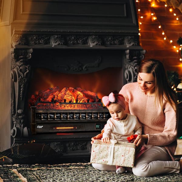 TURBRO 1500-Watt Eternal Flame 26 in. Infrared Quartz Electric Log