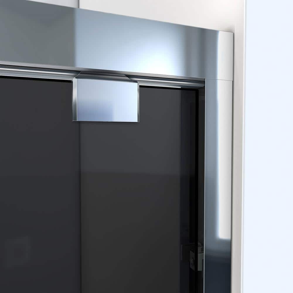 Encore 60" Chrome Semi-Frameless Sliding Tub Door with Smoke Gray Glass