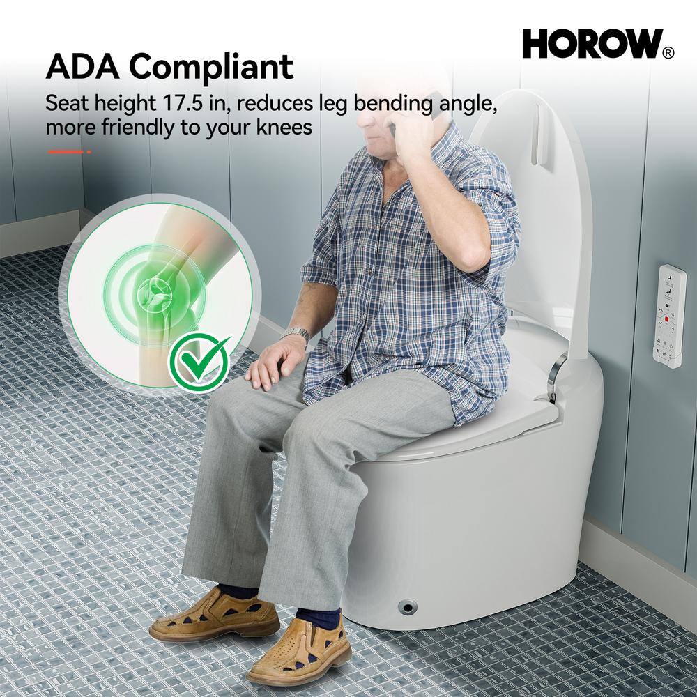 Elongated White Electric Dual Flush Smart Bidet Toilet