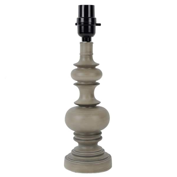 Hampton Bay Mix and Match 13 in. Grey Wood Accent Lamp Base
