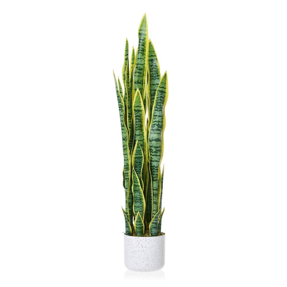 Gravee 3 ft. Tall Fake Snake Plant in Pot, Large Potted Artificial