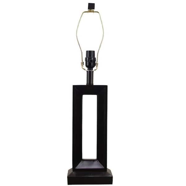 Hampton Bay Mix & Match 25 in. Dark Walnut Open Rectangle Table Lamp - Title 20