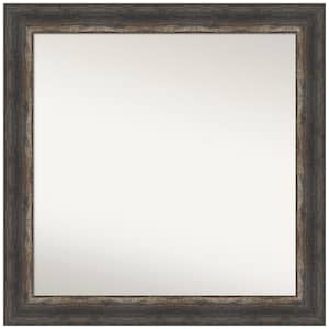 Bark Rustic Char 31 in. W x 31 in. H Square Non-Beveled Framed Wall Mirror in Brown