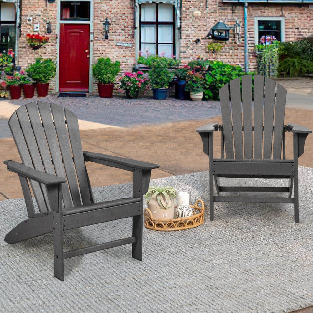 Outdoor Composite Classic Adirondack Chair, AllWeather Resistant Deck
