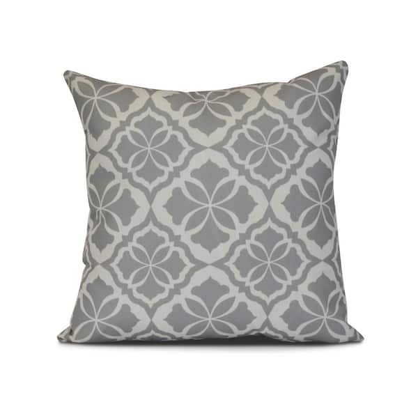 E BY DESIGN LLC Ceylon Gray Geometric 17 in. x 17 in. Throw Pillow