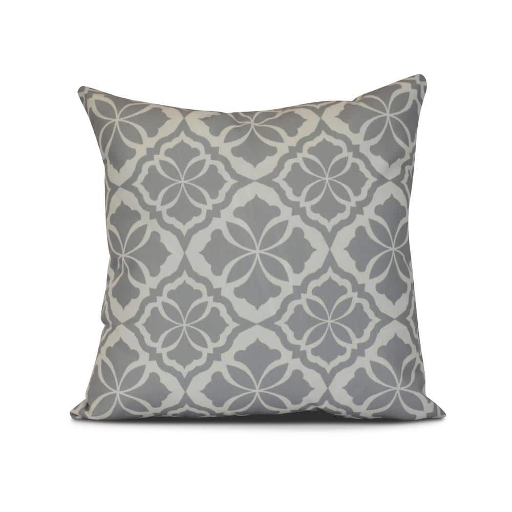 Ceylon Gray Geometric 17 in. x 17 in. Throw Pillow