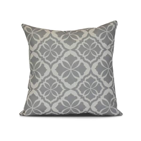 Unbranded Ceylon Gray Geometric 17 in. x 17 in. Throw Pillow