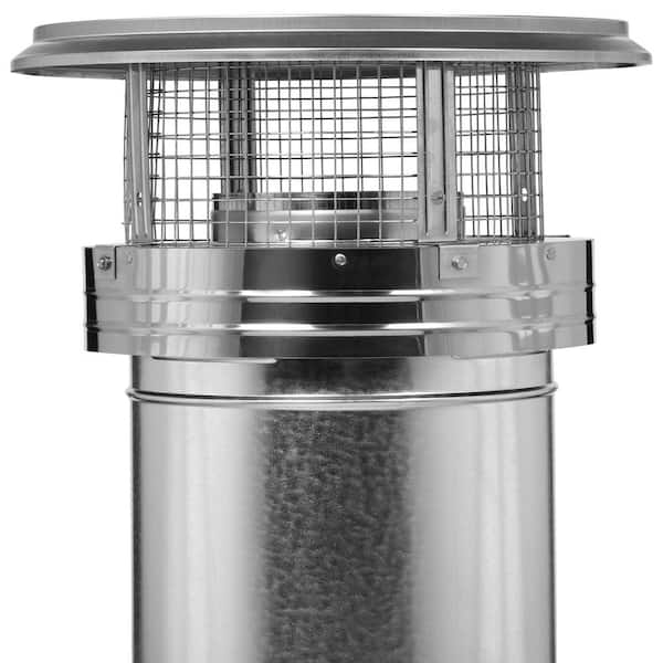 Triple-Wall Basic Through-The-Ceiling Chimney Stove Pipe Vent Kit DuraPlus 6 in