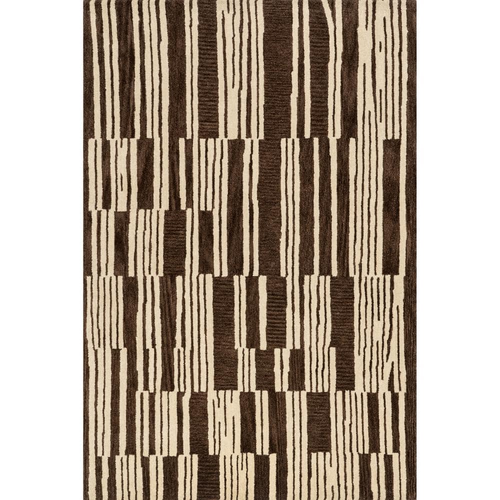 Tara Striped Wool Brown 5 ft. x 8 ft. Indoor/Outdoor Patio Rug price history on PriceWatchPro