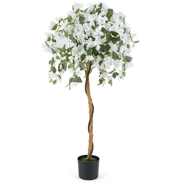 ANGELES HOME 4.5 ft. Artificial Azalea Tree in Pot, Realistic Look, Home Office