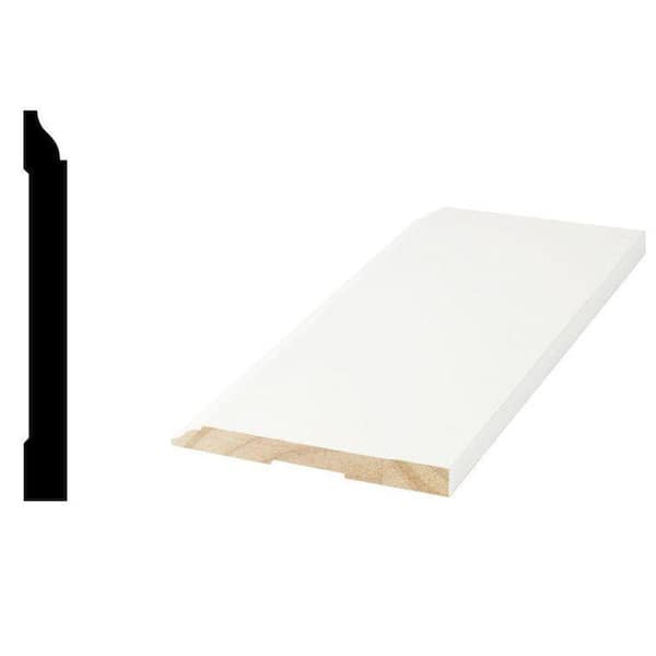 618 9/16 in. x  5 1/4 in. x  96 in. Primed Finger Jointed Baseboard Moulding (1-Piece − 8 Total Linear Feet)