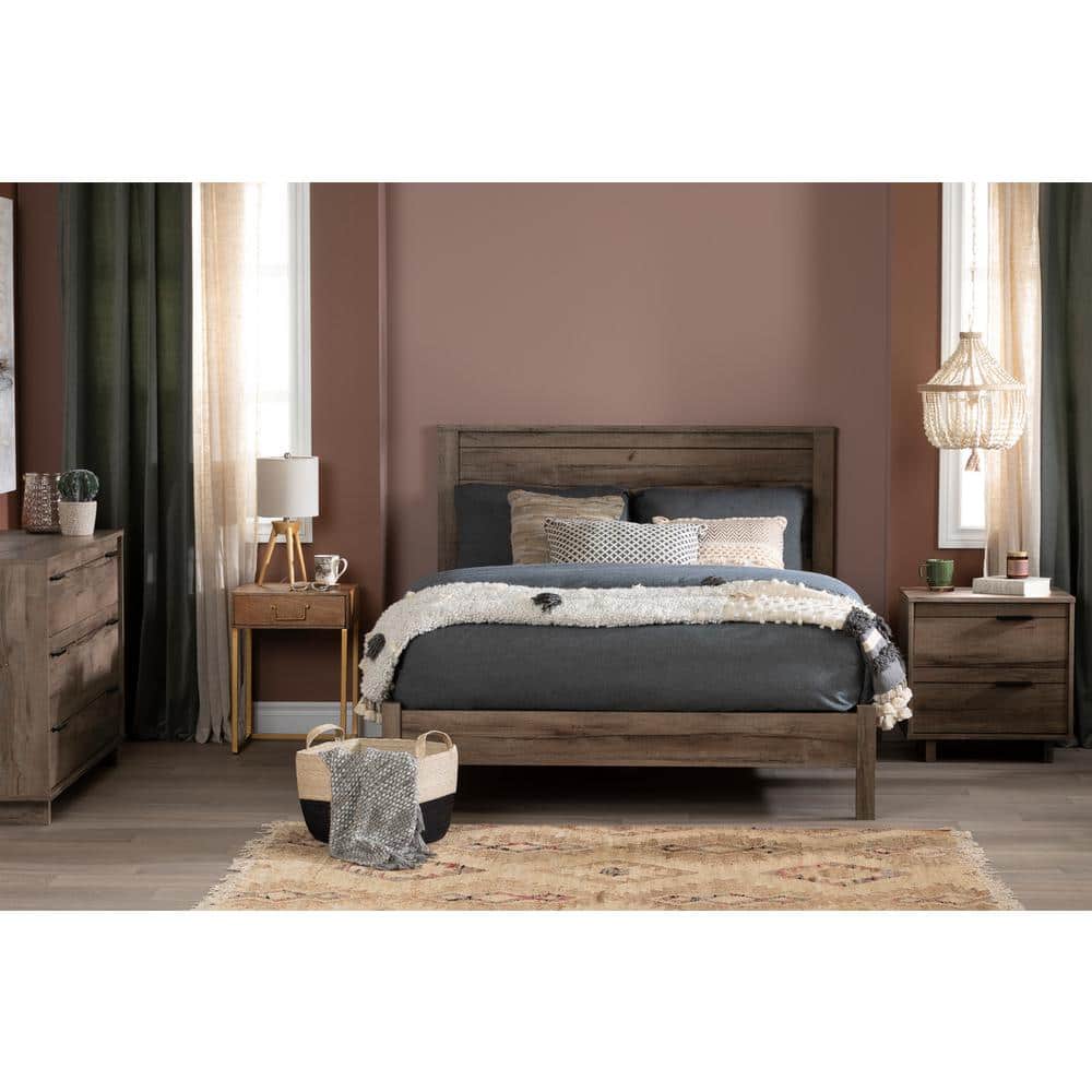 Fynn Fall Oak Industrial Double Dresser with Metal Drawer Pulls