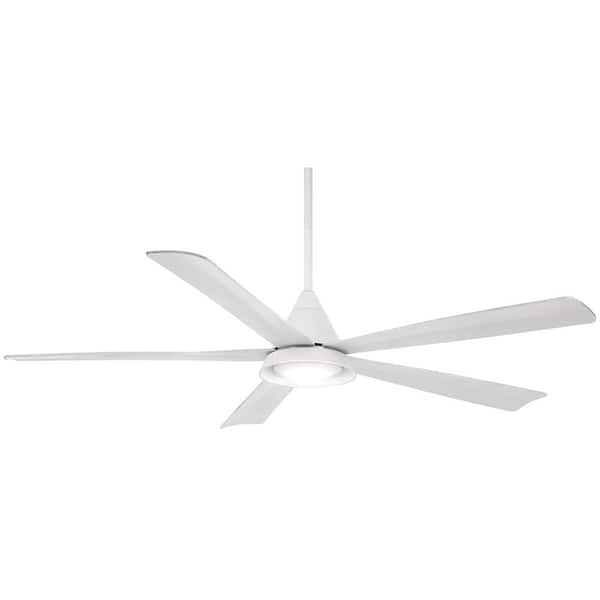 Minka Aire Cone 54 In Integrated Led Indoor Outdoor White Ceiling Fan With Light Remote Control F541l Wh The Home Depot - Minka Ceiling Fan Remote Control Not Working