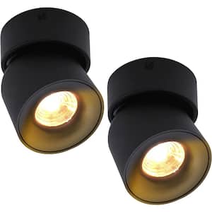 3.4 in. Black LED Ceiling Spotlight Fixture (2-Pack)