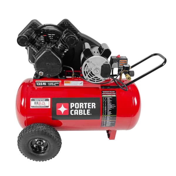 Porter-Cable 20 Gal. Horizontal Portable Air Compressor PXCMPC1682066 - The  Home Depot