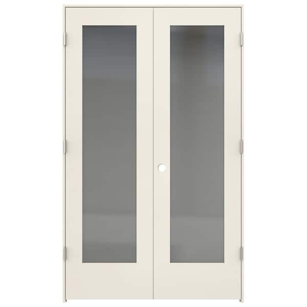 JELD-WEN 24 in. x 80 in. Tria Primed Left-Hand Mirrored Glass Molded Composite Double Prehung Interior Door