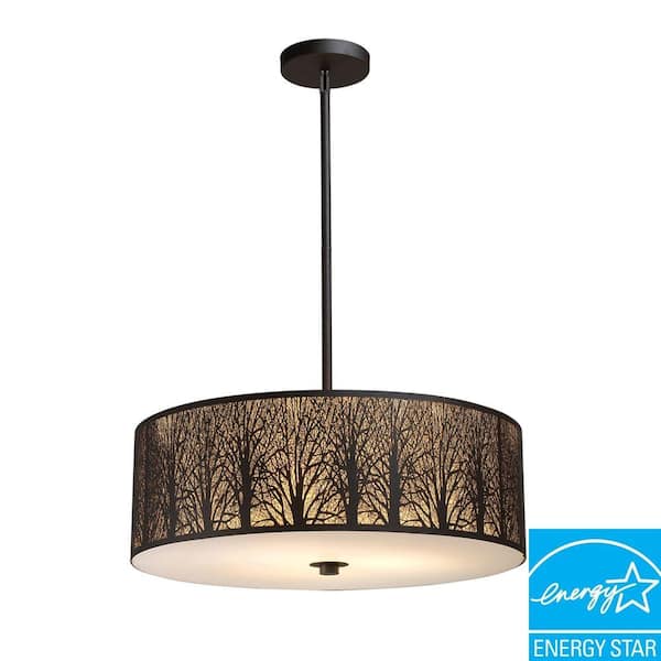 Titan Lighting Woodland Sunrise 5-Light Aged Bronze Pendant