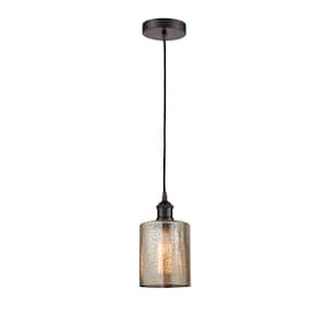Cobbleskill 1-Light Oil Rubbed Bronze Shaded Pendant Light with Mercury Glass Shade