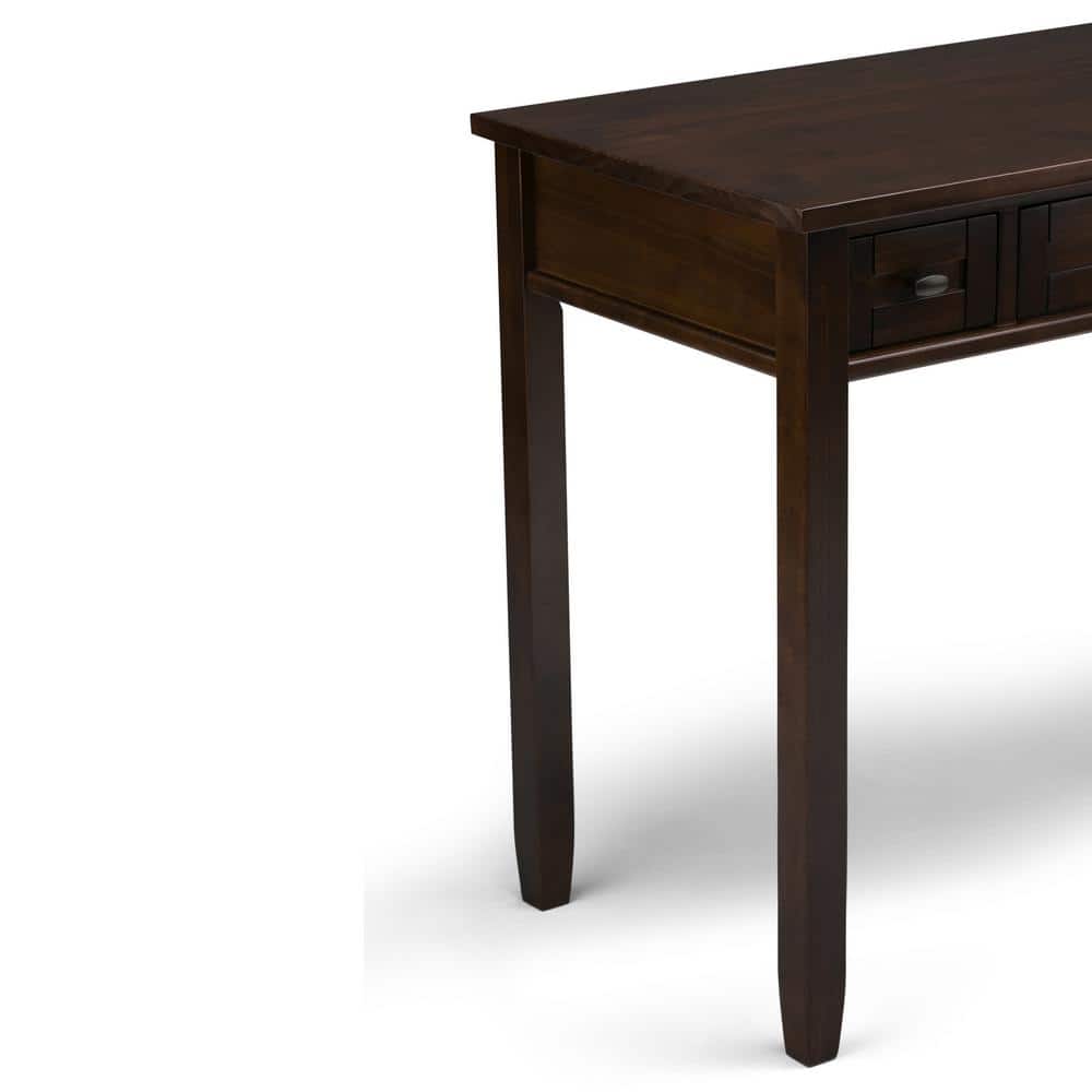Tobacco Brown Solid Wood Writing Desk with Keyboard Tray