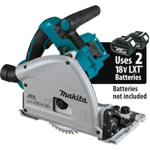 36V (18V X2) LXT Brushless Cordless 6-1/2" Plunge Circular Saw, Tool Only with 39" Guide Rail & Guide Rail Bag