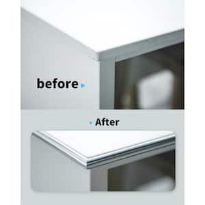 Self-Adhesive Liner for Corner Decor Metallic 120 in. x 0.5 in. Glossy PVC Peel and Stick Tile Trim for Backsplash Edge
