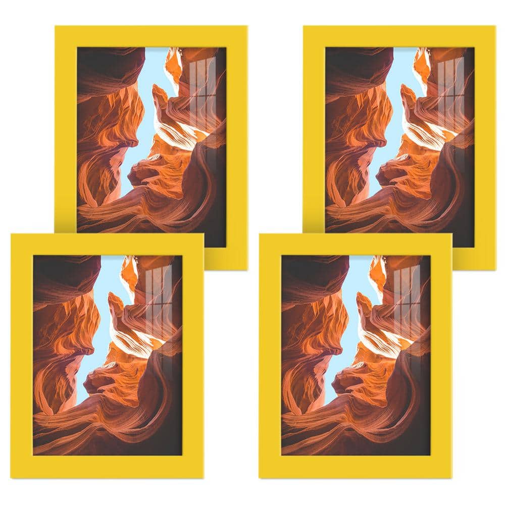 Wexford Home Modern 6 in. x 8 in. Yellow Picture Frame (Set of 4