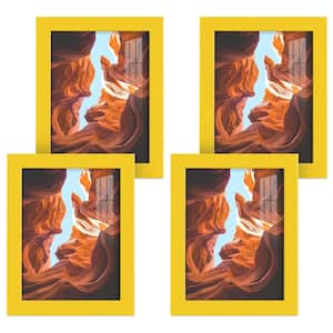 Modern 6 in. x 8 in. Yellow Picture Frame (Set of 4)