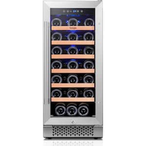 15 in. Single Zone 33-Bottles Built-In Wine Cooler Refrigerator Upgrad Compressor Reversible Tempered Door w/Safety Lock