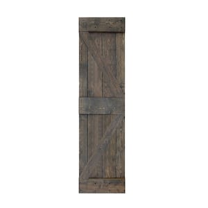 K Style 24 in. x 84 in. Aged Gray Finished Solid Wood Sliding Barn Door Slab - Hardware Kit Not Included
