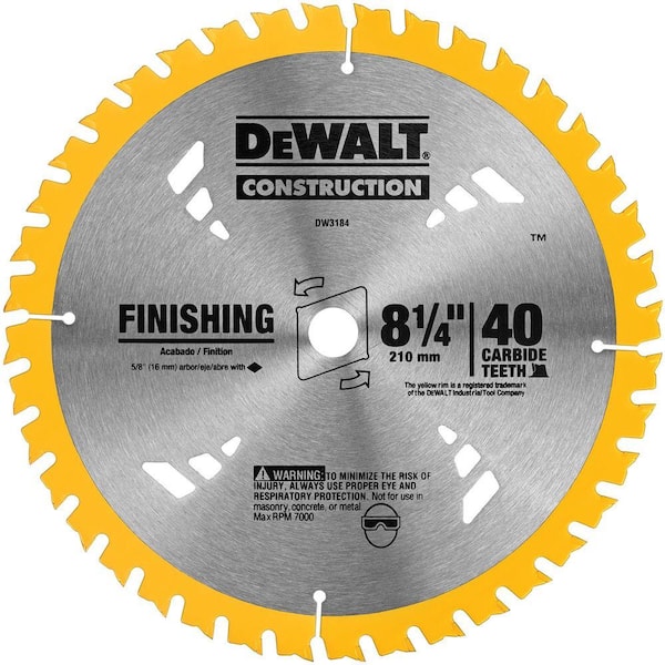 DEWALT 8-1/4 in. 40T Carbide Thin Kerf Circular Saw Blade