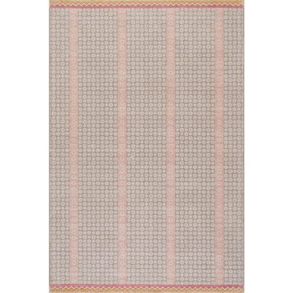 Padma Lakshmi X Rugs USA Pondicheri Hand-Tufted Striped Wool-Blend Grey 8 ft. x 10 ft. Indoor Area Rug